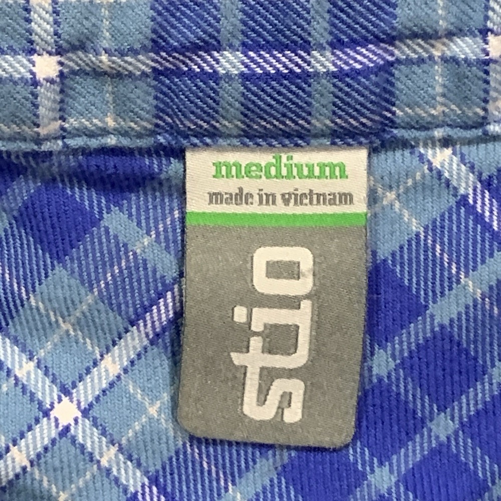 Stio Shirt Men's Blue Plaid Flannel Camping Outdoor Hiking Cotton (2237) -Size M - Picture 5 of 15